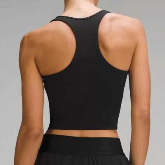 (6564/6562) NWT LULULEMON Cropped V-Neck Tennis Tank Top in BLACK (SOLD OUT) Sz - Picture 3 of 4